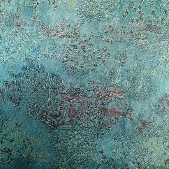 90S Y2K Chinoiserie Suzy Wong Cheongsam Lt Blue fitted short dress - Picture 7 of 7